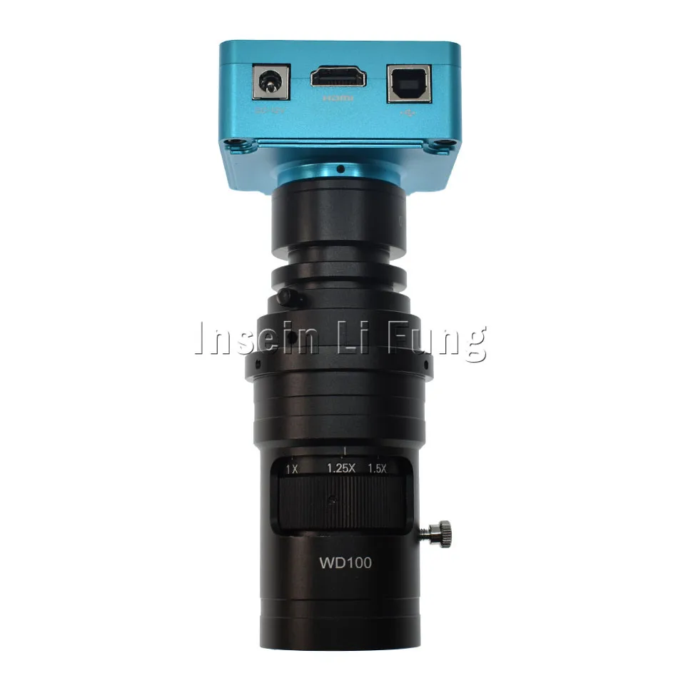 21MP HDMI USB Video микроскоп Камера + 10X 200X Регулируемый увеличением 0.7X 5X c креплением