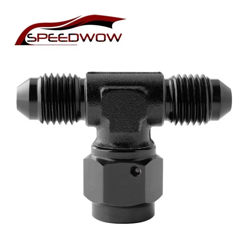 SPEEDWOW AN4 Aluminum Alloy Transform Fitting Adaptor Oil Hose End Adapter Connector Tee-female Swivel On Side Adaptors |