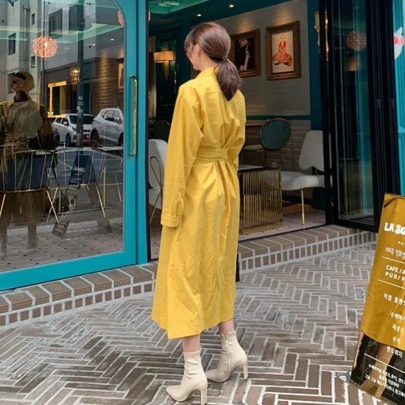 TWOTWINSTYLE Полосатое платье рубашка для женщин воротник с лацканами длинный рукав