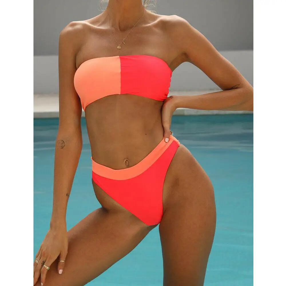 2019 Модный Купальник для взрослых в стиле пэчворк Женский комплект бикини пуш-ап с