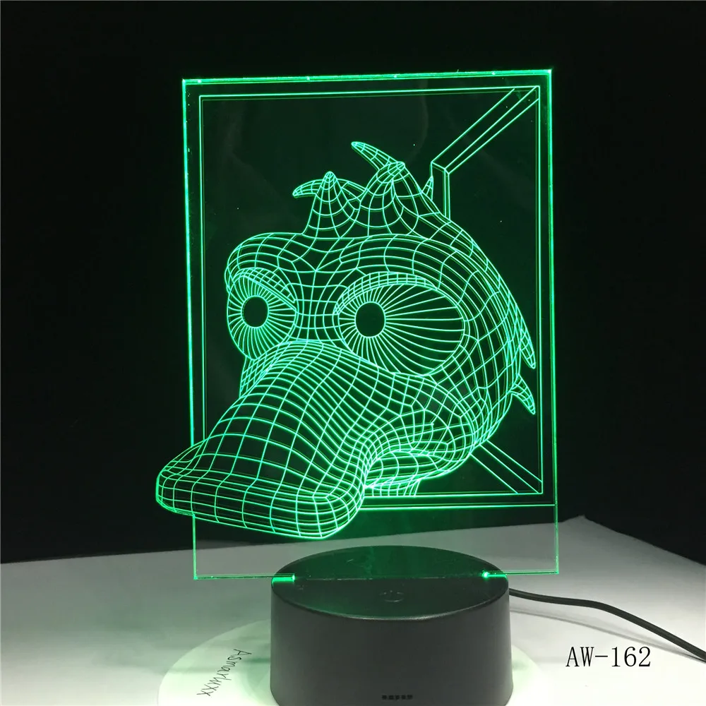 3D Светодиодная лампа в виде утки светодиодные лампы Детская база с USB 7 цветов
