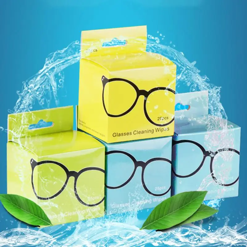 25 шт./кор. новая предварительно увлажненная ткань для чистки очков|Аксессуары