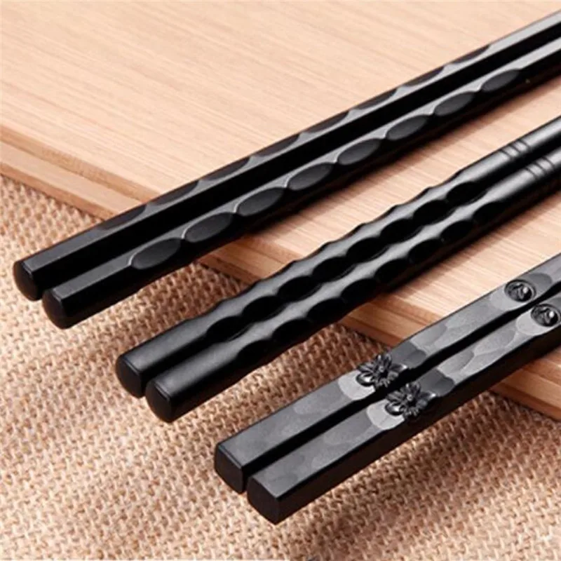 1 Pair China Japanese Korea Chopsticks Alloy Non-slip Sushi Chop Sticks Set Chinese Gift | Дом и сад
