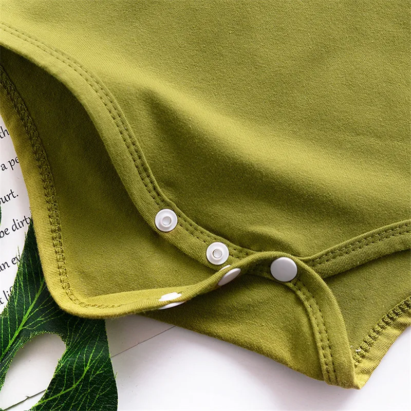 Kids Baby Girl Solid Candy Color Small Flying Sleeve Short-sleeved Triangle Romper Button Jumpsuit 0-24m |