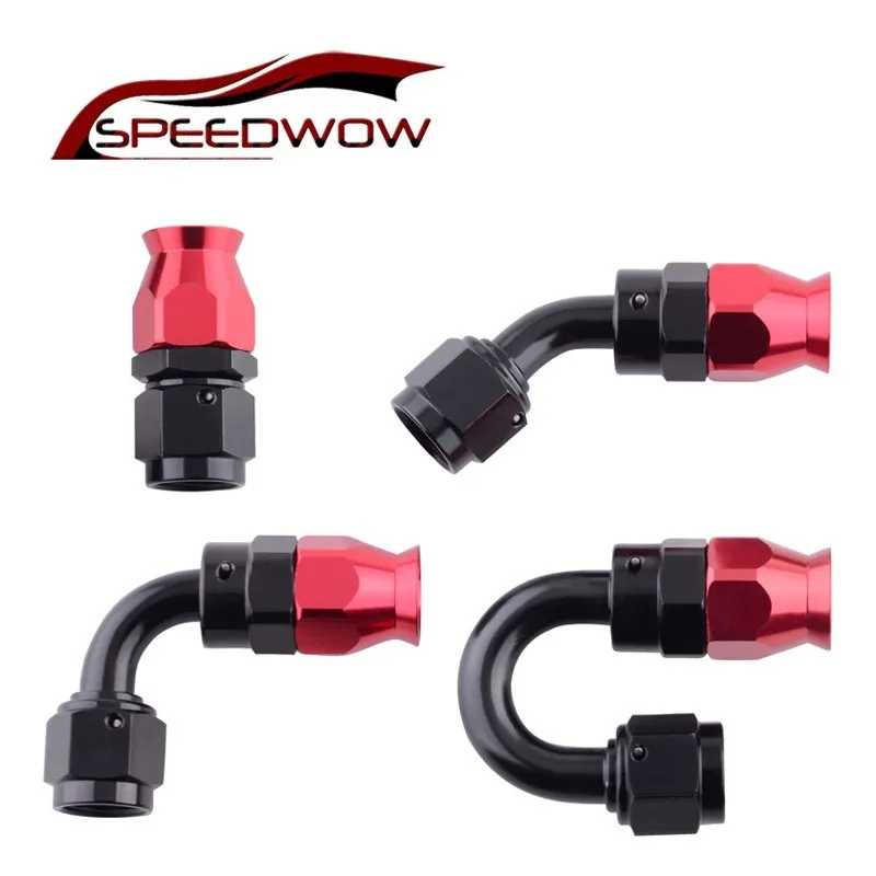 SPEEDWOW AN4 Алюминий поворотный PTFE место шланг Конец 0/45/90/180 градусов топливная линия