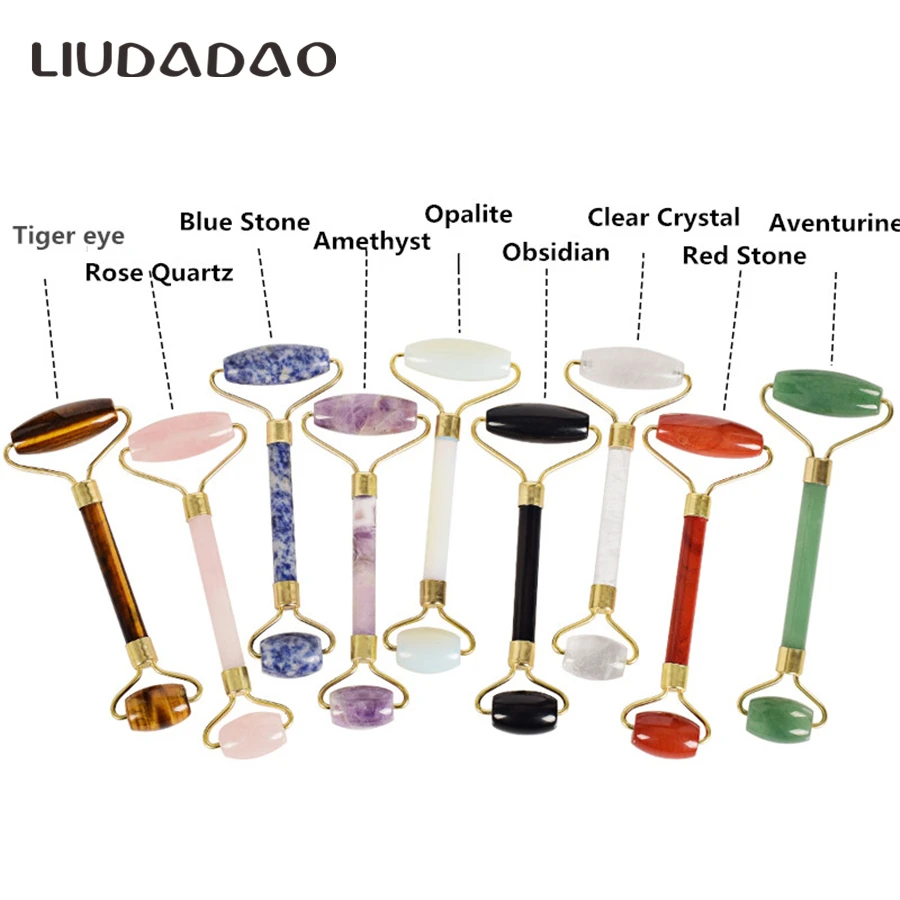 LIUDADAO натуральный камень Кристальный черный обсидиан ролики с двойной головкой