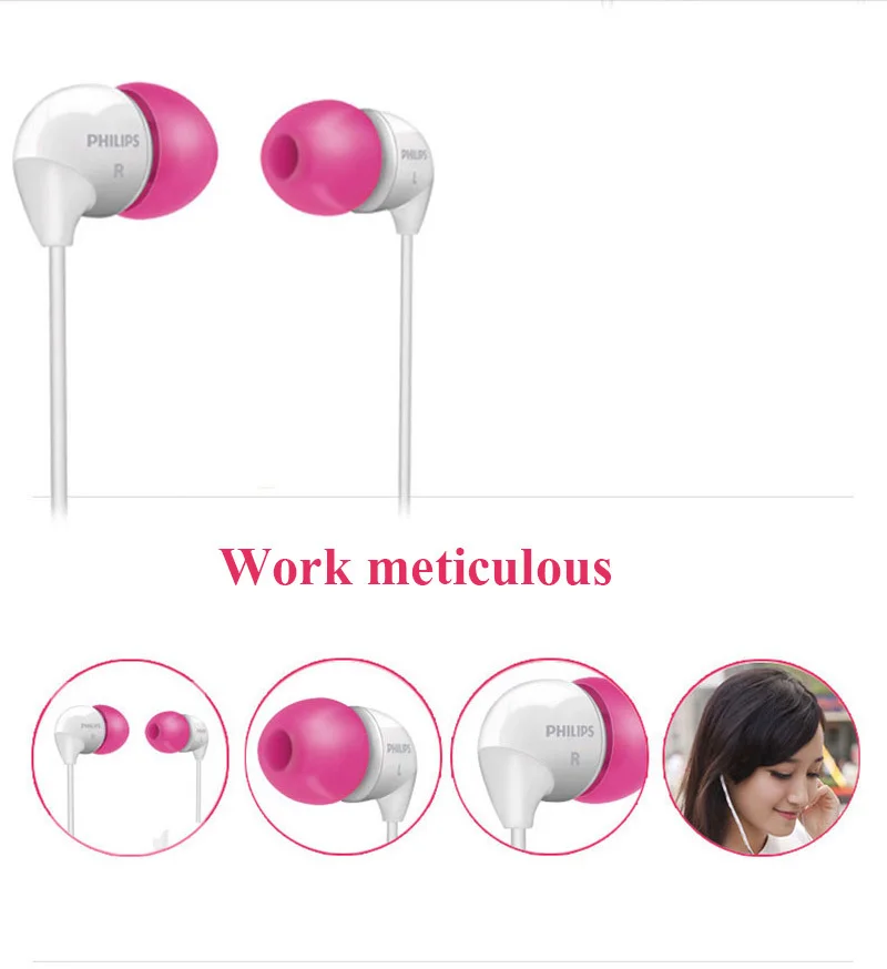 Philips SHE3501 наушники вкладыши с плоской головкой 3 5 мм проводные Super Bass для Xiaomi Lg