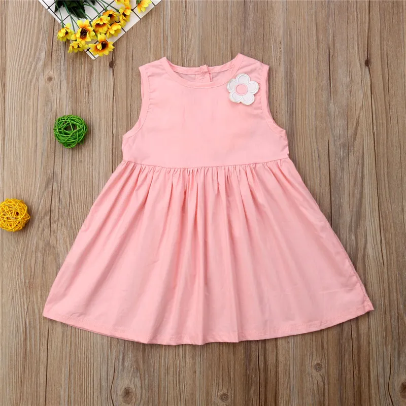 Cute Kids Baby Girl Applique Tank Dress Sleeveless Party Tutu Princess Sundress Summer Cotton Pleated with Wings 1-7Y | Детская одежда