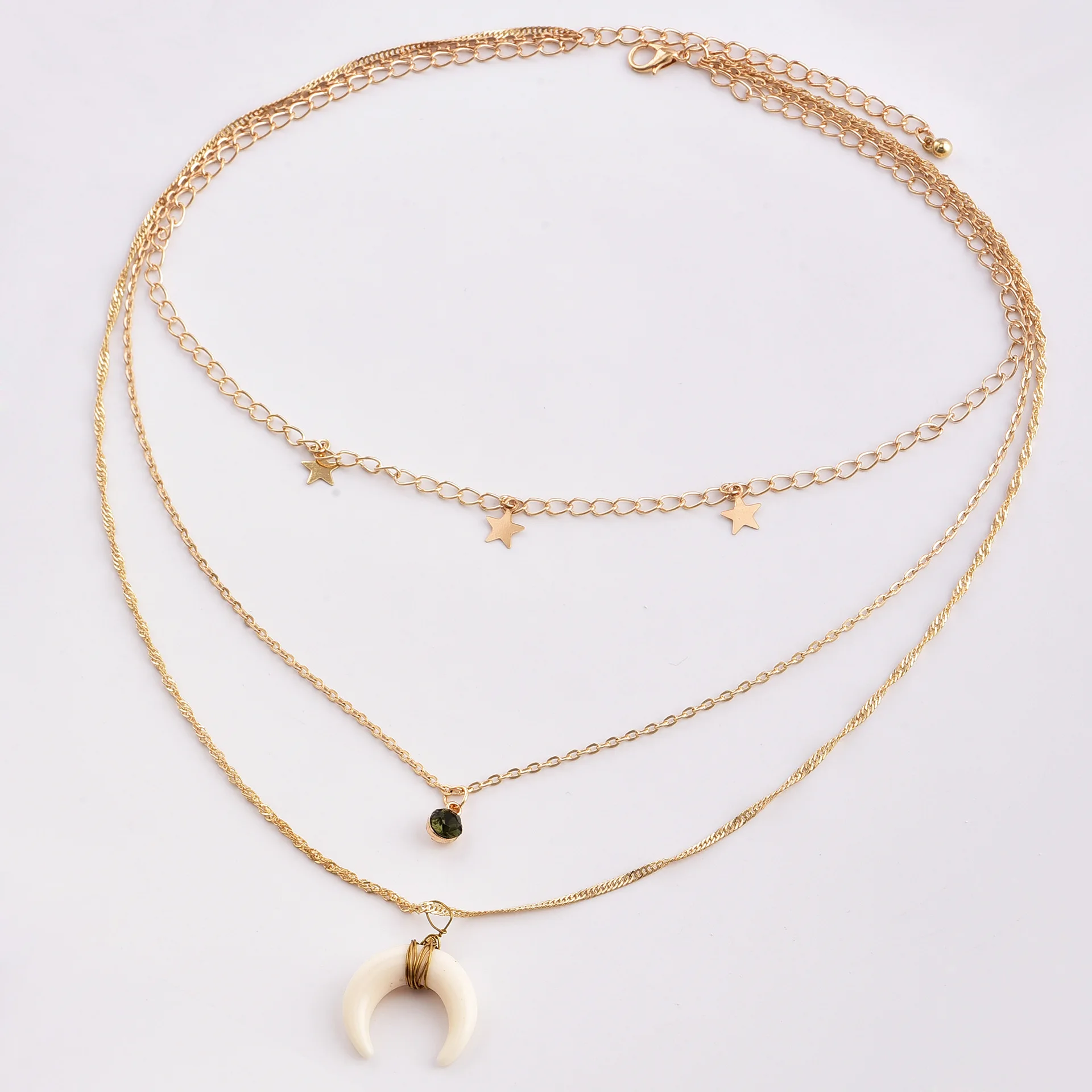 Женское Ожерелье с кулоном Boho минималистичные тонкие Многослойные кулоны и