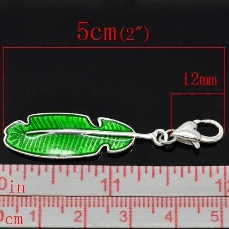 Зажим на подвеска в виде пера для европейских ювелирных изделий с застежкой омар