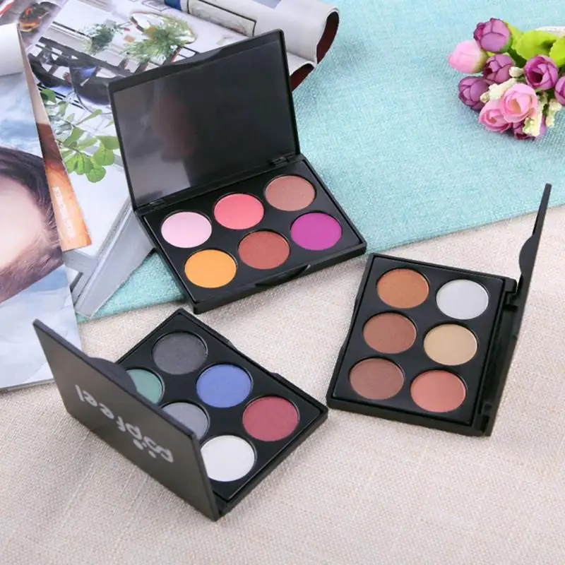 Brand 6 Colors/set Glitter & Shimmer Powder Palette for Eyes Women Makeup Shine Eye Shadow Kit Beauty Cosmetics