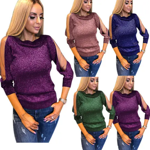 Basic T Shirt Women Long Sleeve For Female Tops Sequin 2018 Autumn Tee Mesh T-Shirt Cotton New Plus Size Tshirt | Женская одежда