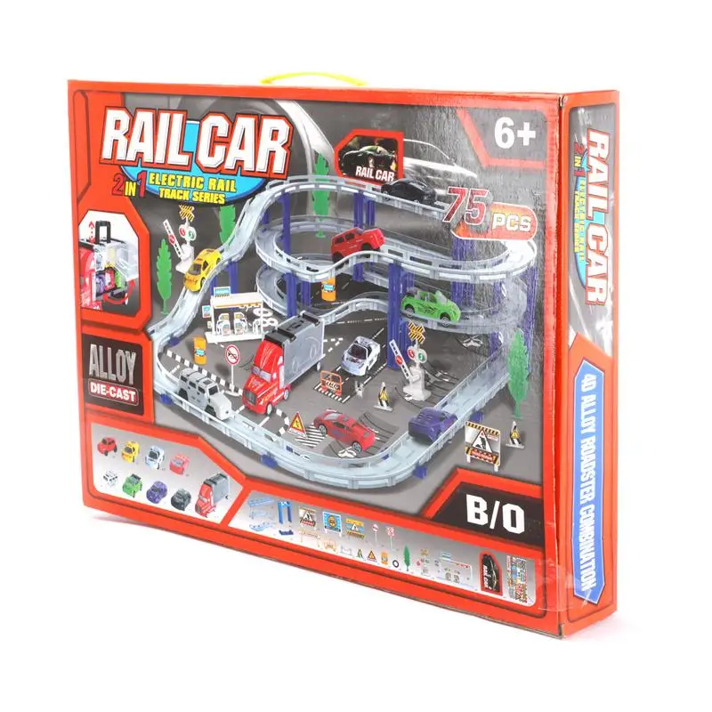 75 шт. набор поезда транспортный автомобиль перевозчик полу грузовик игрушка с