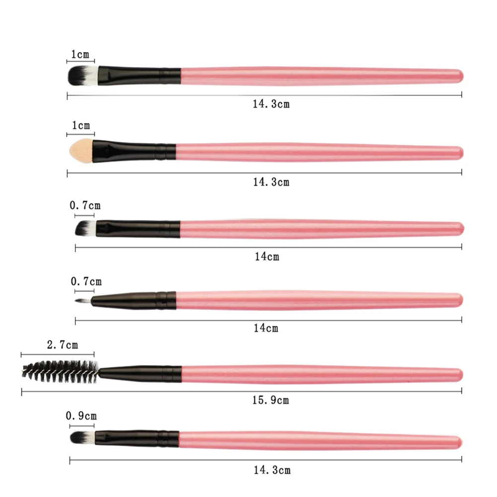 6 шт./компл. Pro Мода глаз Макияж расчёски для волос Тени век бровей подводка губ