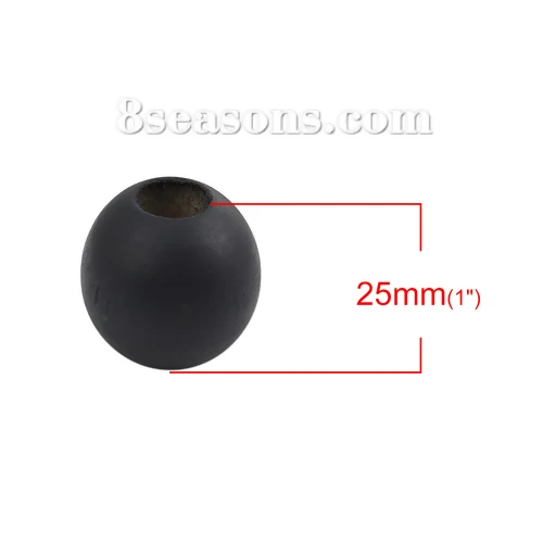 Hinoki Wood Spacer Beads Round Dark Gray About 25mm(1&quot) Dia Hole: Approx 10mm - 9mm 20 PCs | Украшения и аксессуары