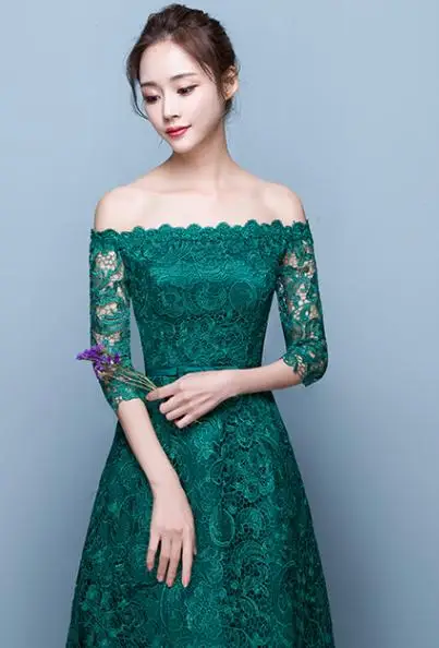 BANVASAC Elegant Boat Neck Lace Embroidery A Line Long Evening Dresses Party Half Sleeve Bow Sash Backless Prom Gowns | Свадьбы и