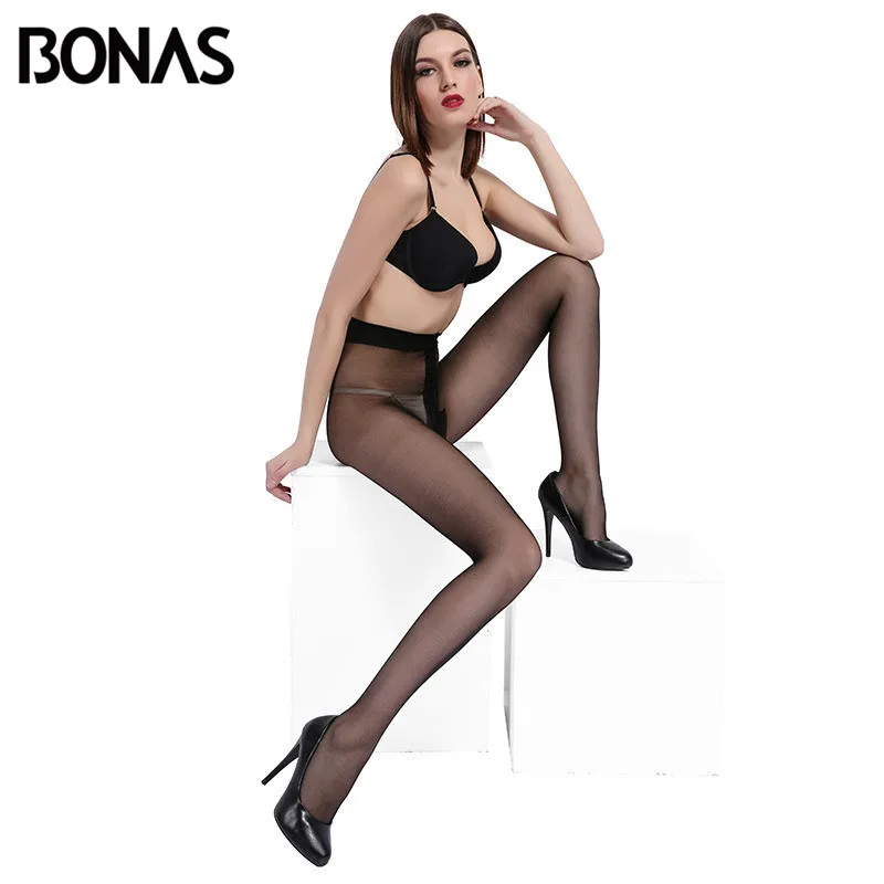 BONAS колготки с Т образной промежностью 6 шт. 15D Нескользящие плотные сексуальные