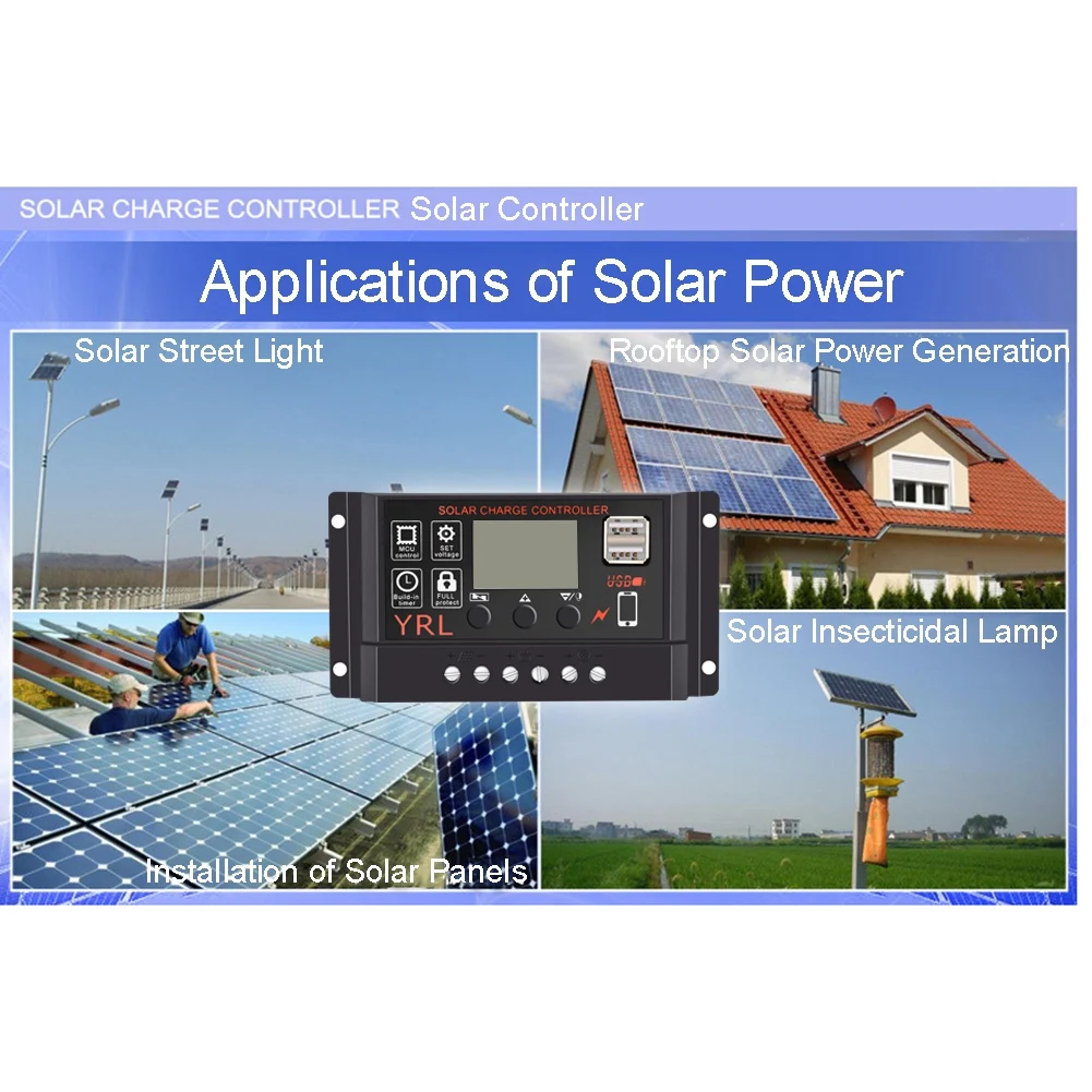 Черные 18V20W солнечные панели + 40/50/60A 12 V/24 V Солнечный контроллер с интерфейсом Usb