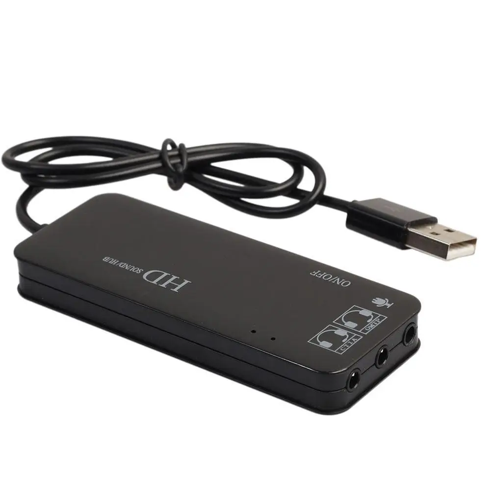 Внешний концентратор Usb 2 0 с 3 портами звуковая карта 7.1Ch адаптер для микрофона