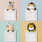 Настенный светильник из смолы, Настенный декор, декоративные переключатели, аксессуары для детей, фигурка животного, переключатель, чехол для домашнего декора