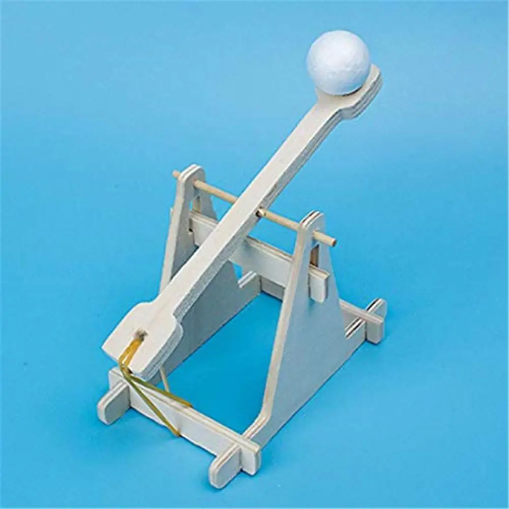 None Children Scientific Experiment DIY Trebuchet Toy Model Wooden Catapult Kits |