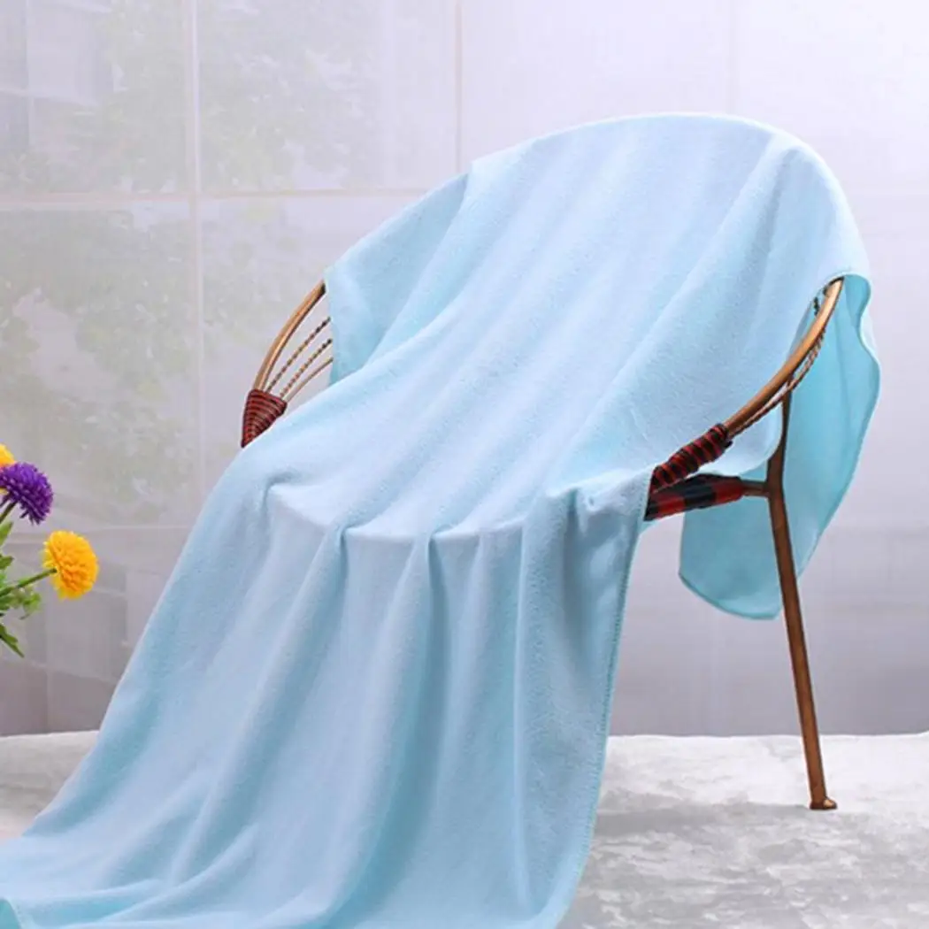 Large Absorbent Microfiber Drying Beach Swim Solid Random Bath Towel | Дом и сад