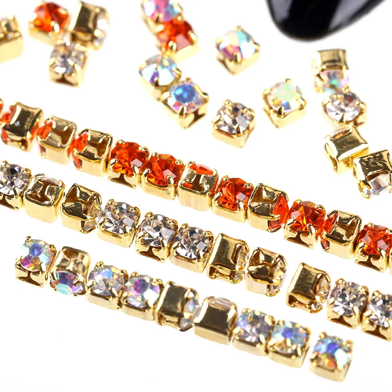 Blueness 100Pcs/Pack 3D Colorful Diamonds Nails Rhinestones 3 Colors Glass Square Bottom Alloy Nail Art Decorations Supplies | Красота и