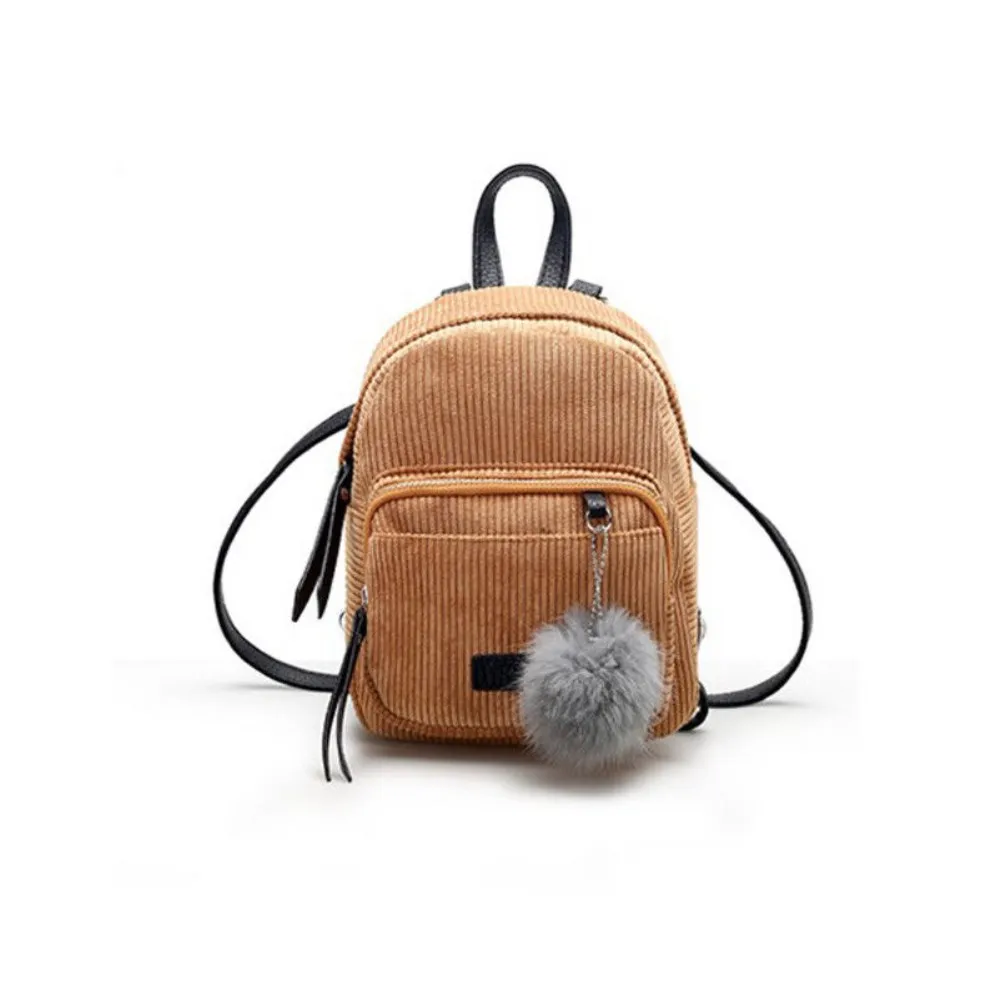 

Women Girls Solid Small Shoulder Bag Travel Mochila Corduroy Backpack New Corduroy Solid Small Backpack With Venonat Travel Bag