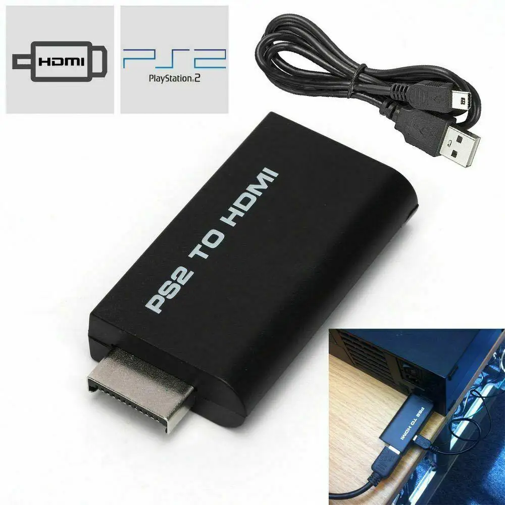 Адаптер для игр Sony Ps2 совместимый с Playstation 2 HDMI конвертер 480i/480p/576i аудио видео