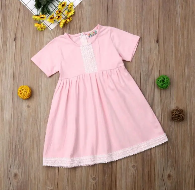 Toddler Baby Kid Girl Clothing Dress Casual Short Sleeve Cute Princess Ruffle Summer Dresses Clothes Girls 2-7T | Детская одежда и