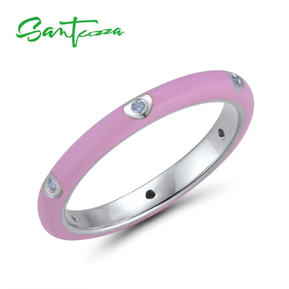 Женское составное кольцо SANTUZZA из серебра 925 пробы с разноцветным радужным