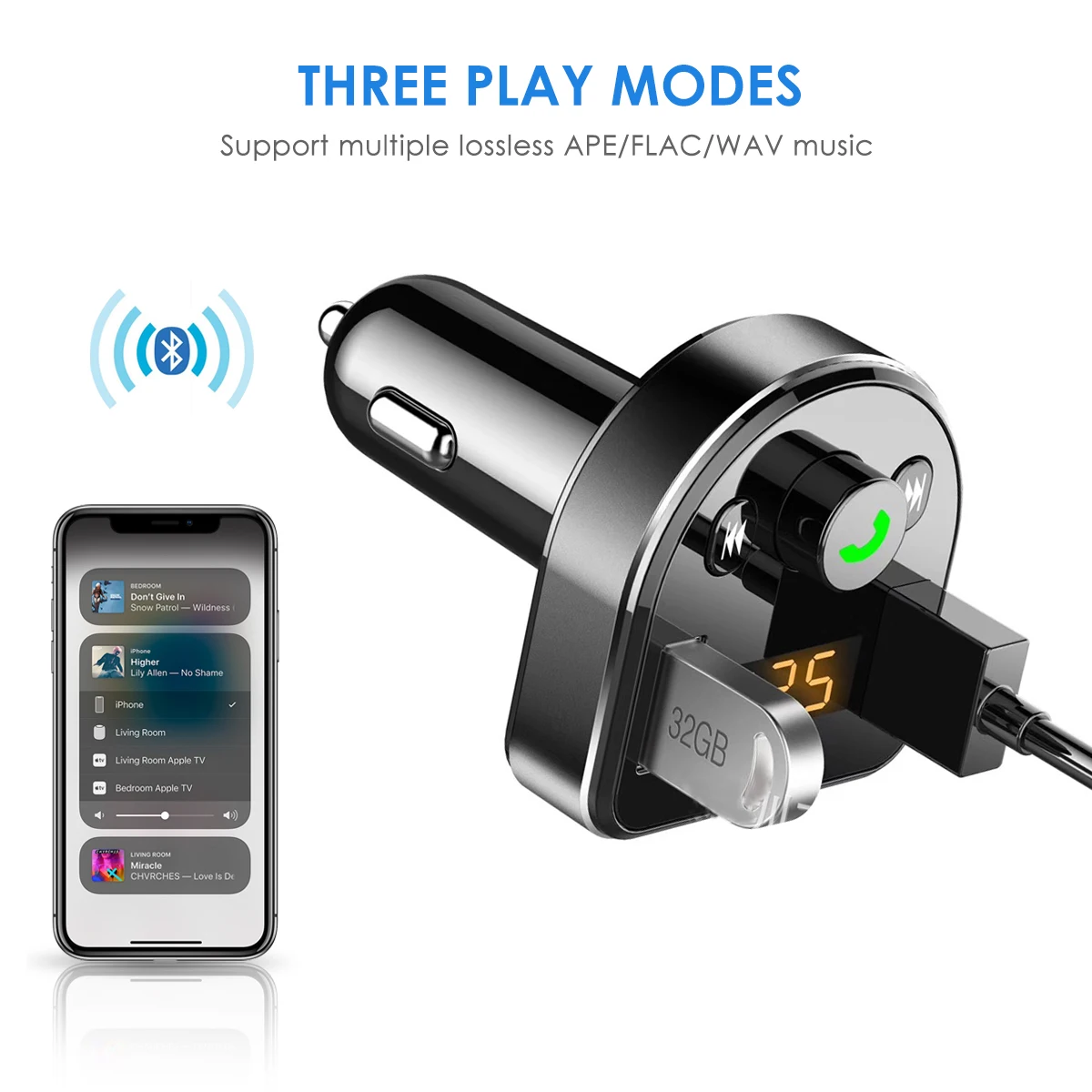 Bluetooth V4.0 беспроводной Автомобильный MP3 плеер громкой связи автомобильный