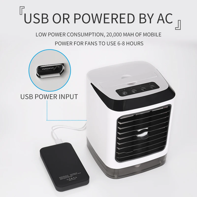 USB мини портативный кондиционер вентилятор увлажнитель очиститель с удаленным