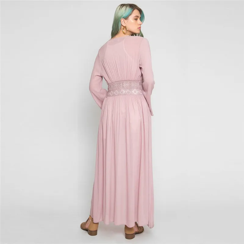 Женское шифоновое кимоно Boho пляжный кардиган однотонный свободный длинный рукав