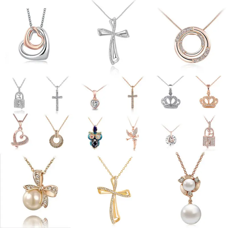 

Women Crystal Pendant Necklace Chain Jewelry Gift Necklace Wedding Engagement Jewelry Party