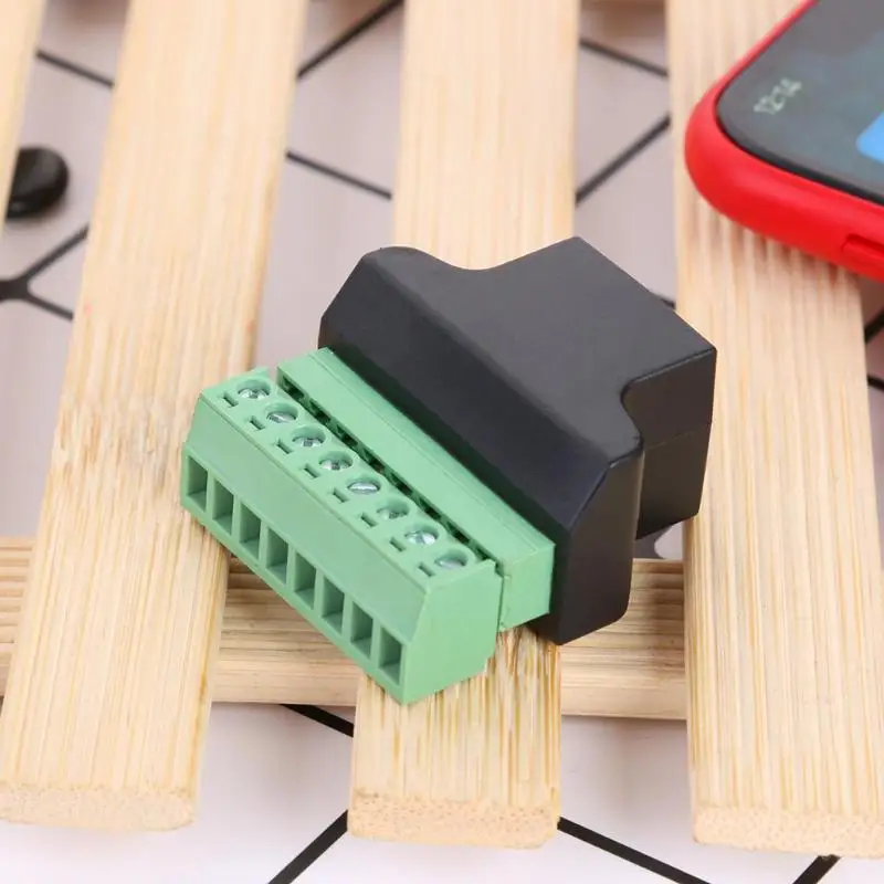 RJ45 гнездо к винтовой клемме 8 контактный разъем Ethernet кабель адаптер для системы