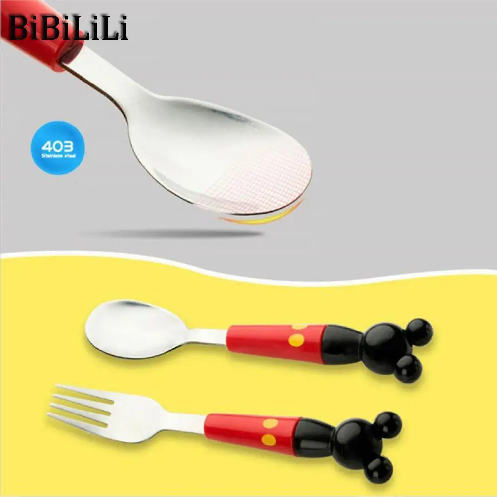 Дети стерео Микки голова из нержавеющей стали вилка портативный ребенок в