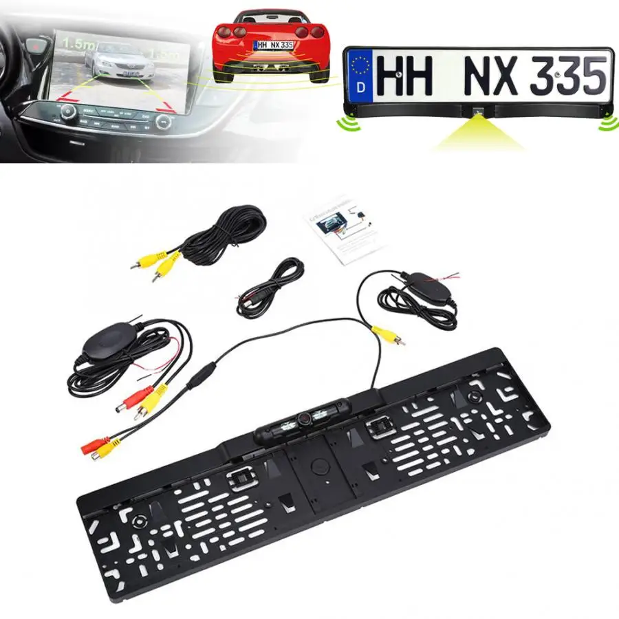 car camera Oversea Funk 170 Degree IR Reversing Camera Wirelessly Mark License Plate Parking Aid | Автомобили и мотоциклы