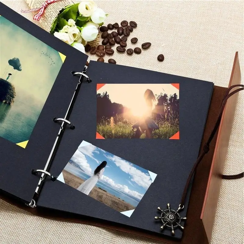 Альбом для скрапбукинга сделай сам винтажный кожаный фотоальбом книга хранения