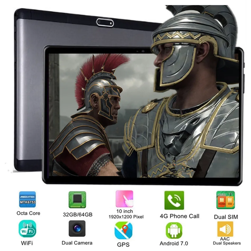 Новый 10-дюймовый планшет Google Play Android 7 0 Восьмиядерный 32/64 ГБ 1920*1200 IPS 2.5D