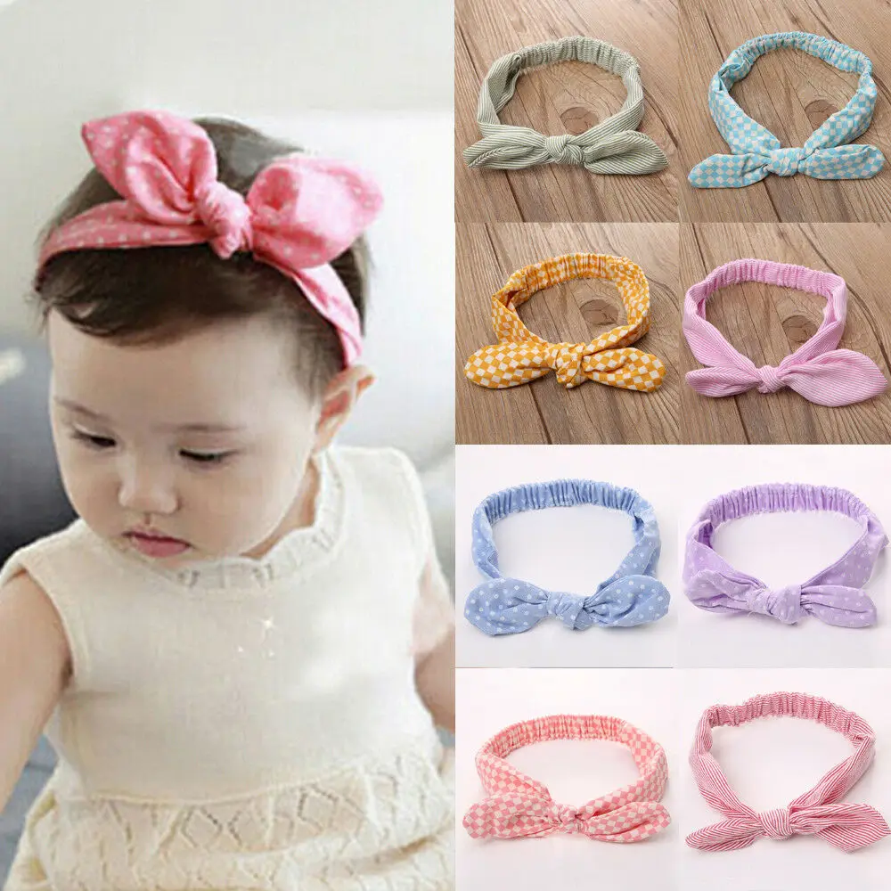 Cute Baby Girls Kids DIY Rabbit Ear Turban Knot Headband Hair Band Head wrap | Детская одежда и обувь