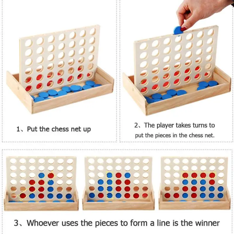 Детские 4 линейные настольные игры деревянные пластиковые семейные