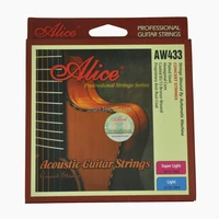 alice acoustic guitar strings hexagonal core coated 8515 bronze wound colorful ball end aw433p