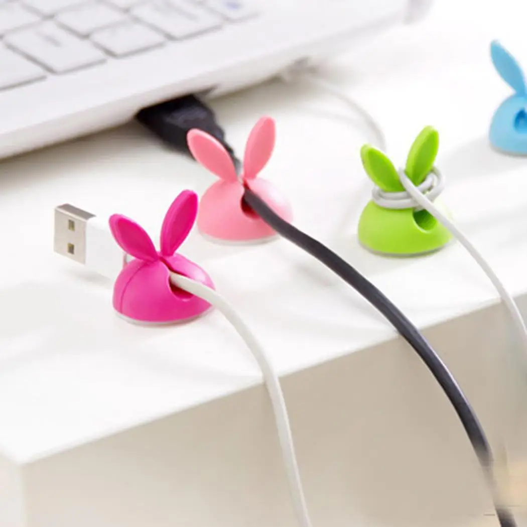 Милый практичный заячьими ушками в форме USB кабель красная роза розовый зеленый