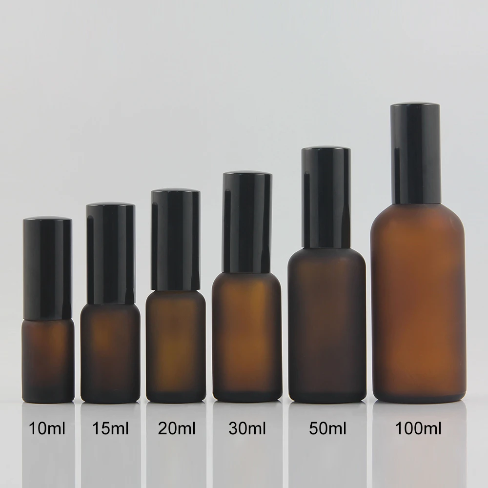 20ml matte brown/amber glass perfume bottle with black mist sprayer empty atomizer container wholesale | Красота и здоровье