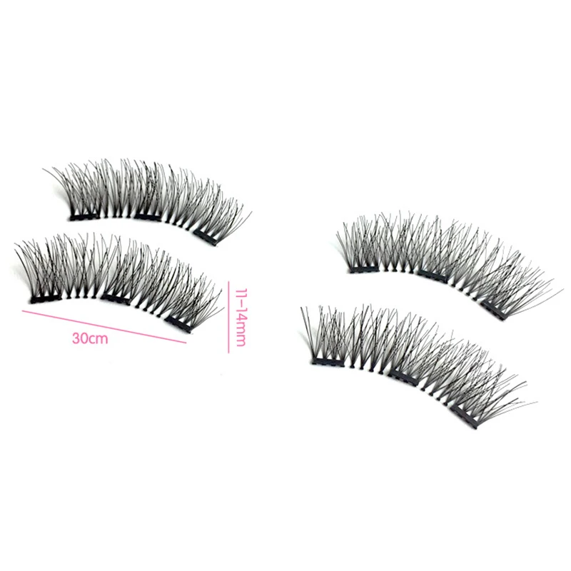 8pcs/2pair 2 Magnetic Eyelashes 3D Handmade False Eyelash Mink Reusable Magnets Triple Natural Soft Hair | Красота и здоровье