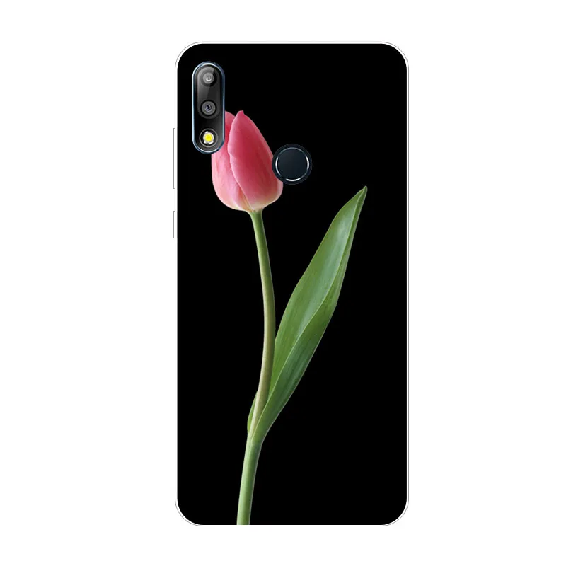 for asus zenfone max Pro m2 zb631kl pro Case Silicon White Floral Painting Soft TPU Back Cover Bags shell |