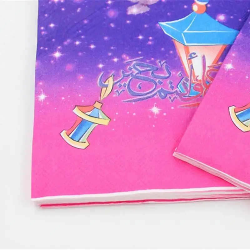 Рамадан салфетка Цвет печатных лицевой ткани Moon волшебная лампа мусульманских
