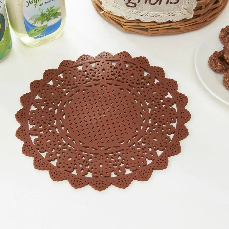 Полые подставки цветок кружевные салфетки цветочные силиконовые скользящие