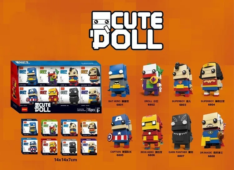 Кукла Decool Q Железный человек экшн-фигурка Brickheadz строительные блоки игрушки для